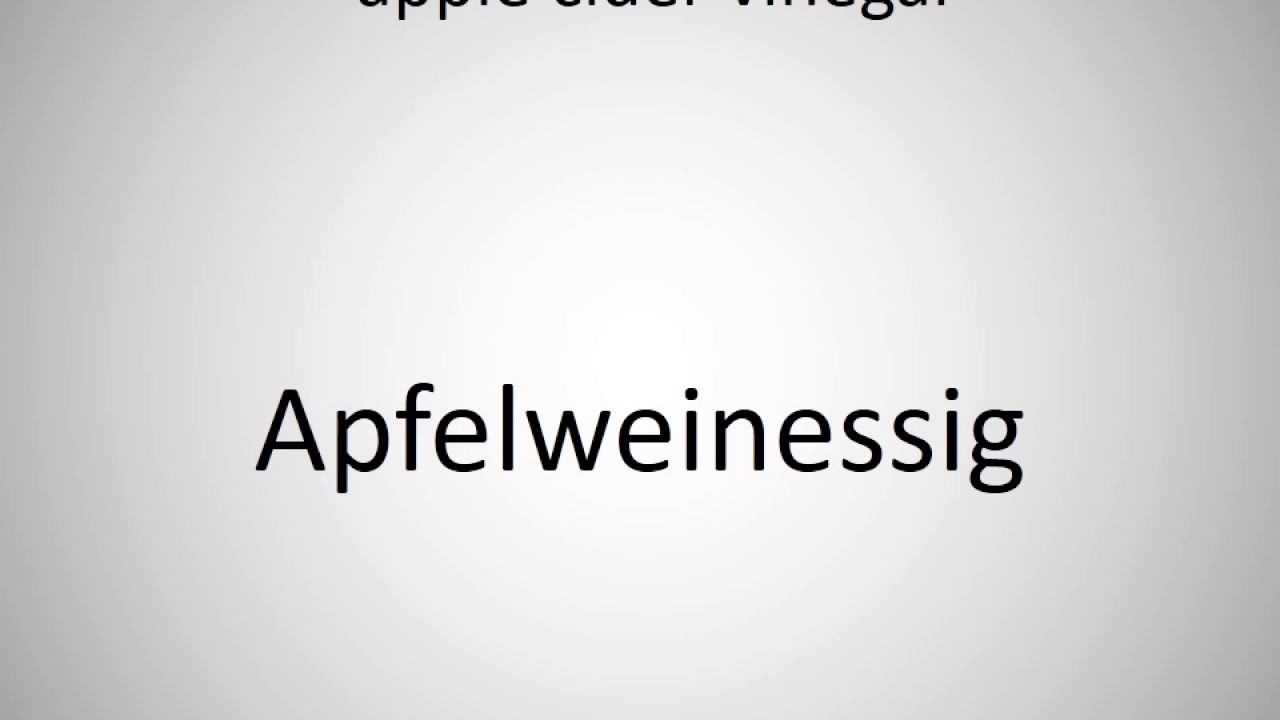 Apple Cider Vinegar In German Apple Cider Vinegar In German