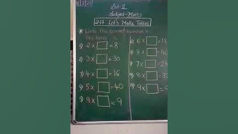 Std 2nd : Maths 2.17 Lets make table
