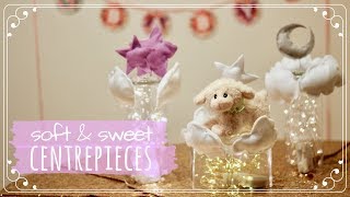 DIY Party Decoration on a Budget: SOFT \& SWEET CENTREPIECES || perfect for baby shower