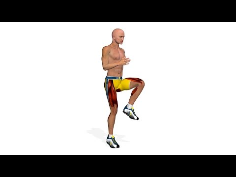 Видео: Упражнения для ягодиц: High Knees Running In Place