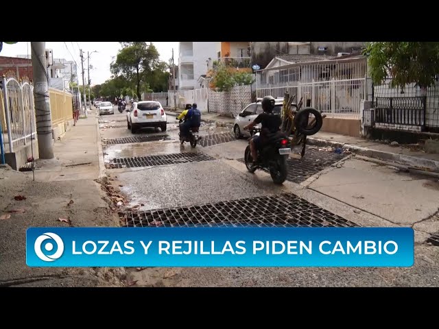 Rejillas de desagüe y losas de concreto en esta calle de San Isidro piden cambio