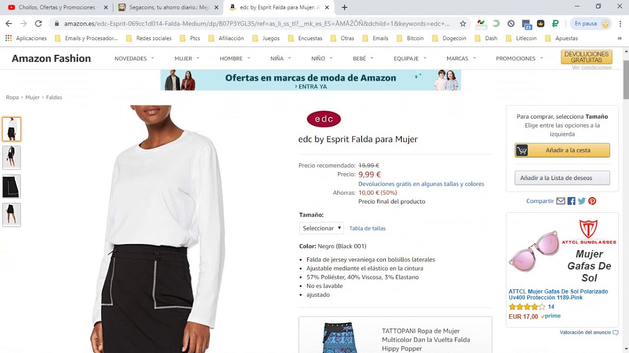 👗 ¡Ofertón ! edc by Esprit Falda para Mujer ¡49% DTO! Opiniones