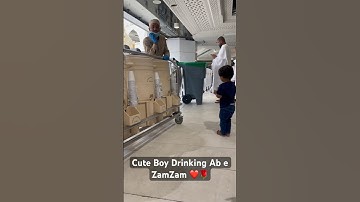 Cute baby drinking zamzam water 🌹❤️ #shorts