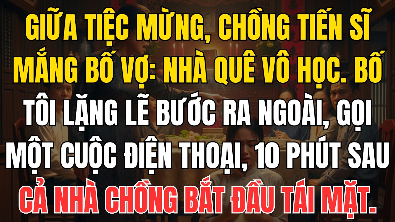 Giữa Tiệc Mừng, Chồng Tiến Sĩ Ném 500 Nghìn Vào Mặt Bố Tôi 10 Phút Sau 1 Cuộc Gọi Khiến Anh Ta Tái