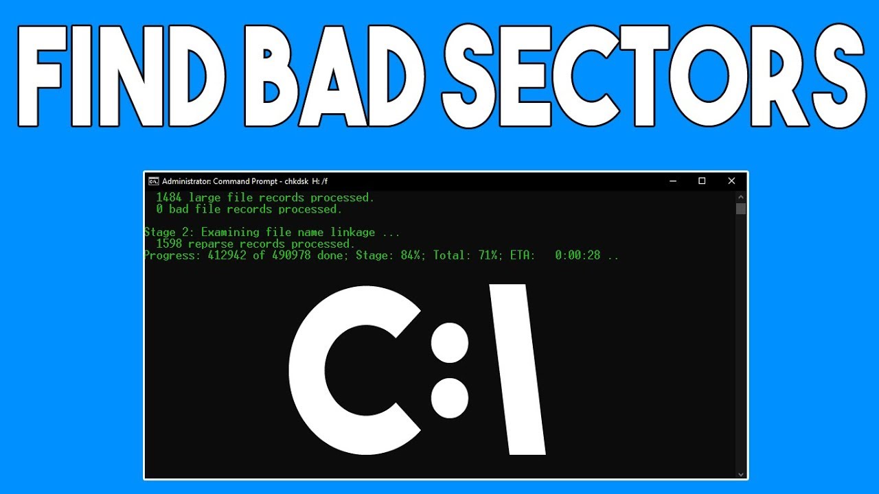 คําสั่ง check disk  2022 New  How to Find Bad Sectors in Windows 10, 8, 8 1 | CMD