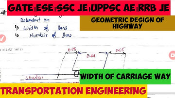 Carriage Way , Width of Carriage Way, Transportation Engineering for gate, Civil Engineering,