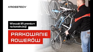 Wieszak LIFT PREMIUM-18 (18 stanowisk) z konstrukcją  i uchwytami video