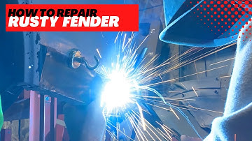 Fabricating a fender patch for 1968 Firebird, damaged from leaking battery