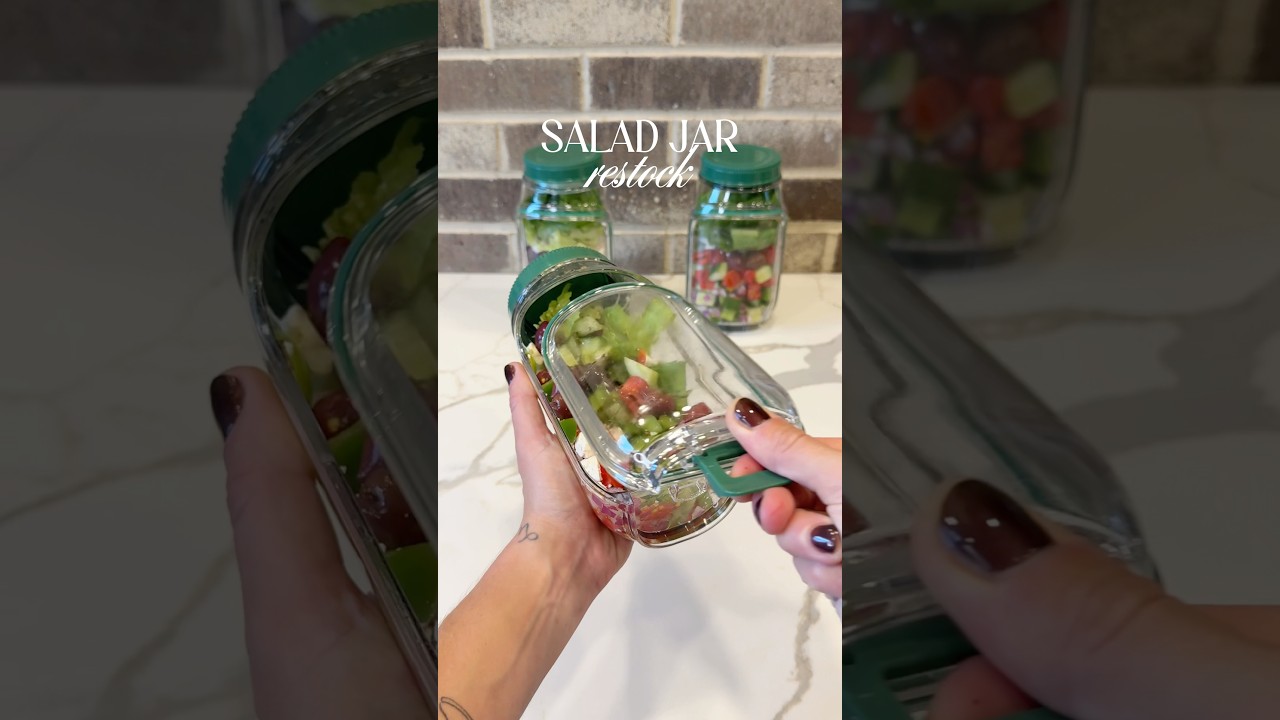 Salad jar restock 🥗 #asmrrestock #mealprep #saladrecipe #saladjar