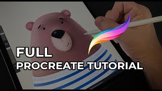 FULL Procreate Drawing Tutorial  Bear Illustration #procreate