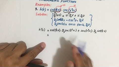 DERIVATIVES OF TRANSCENDENTAL FUNCTIONS: TRIGONOMETRIC FUNCTIONS - PART 2 (Example #3)