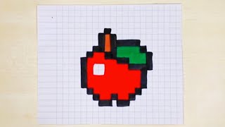 How to draw an apple with pixel art🍎#pixelart