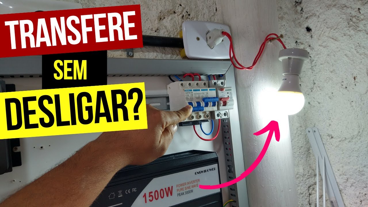 Como LIGAR OS EQUIPAMENTOS na Rede de ENERGIA SOLAR Usando a CHAVE DE TRANSFERÊNCIA MANUAL TAIXI.