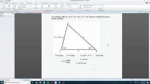 Problema de Ley de senos en Mathcad