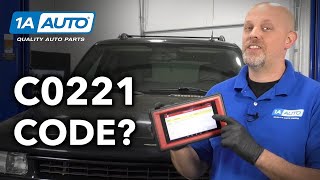 check engine or abs light?  wheel speed sensor circuit open - code c0221