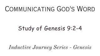 "Study of Genesis 9:2-4"