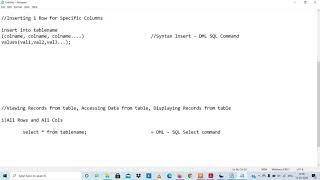 BCA Sem - 3 RDBMS using ORACLE - Insert - SQL Command