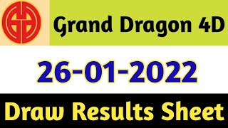 26-01-2022 Grand Dragon Today 4D Results | 4d Malaysia Result Live Today | Today 4d Result Live