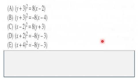 13 Conic Sections SAT MATH Level II HW L V Pt 1