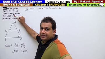 Class 10 Maths (Ex-7A Example - 6) Chapter : TRIANGLES (R S Agarwal 2019)
