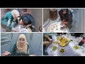 رؤى تخبز خبز بالحم اول مره اني وبناتي تعالو اتونسو ويانه 
