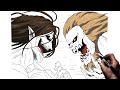 How To Draw The Attack Titan vs The Jaw Titan | Step By Step | Attack On Titan