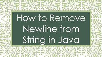 How to Remove Newline from String in Java