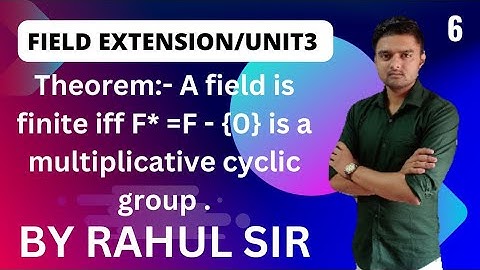 Field extension /unit 3 / class 6/msc mathematics/ mdu /kuk/jju/BY Rahul sir