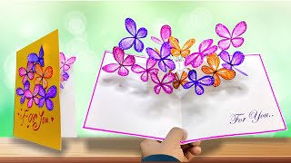 DIY 3D butterfly POPUP card Crafts | PopUp Birthday Card | Special Birthday Card