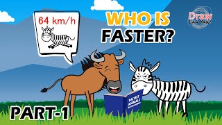 Zebra Vs Wildebeest. Who Is Faster? Part 1