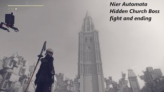 Nier Automata "Hidden Church" Boss fight and Ending