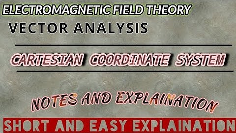 CARTESIAN COORDINATE SYSTEM||ELECTROMAGNETIC FIELD THEORY(EMFT)||FOURTH SEM || IPU