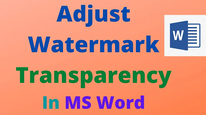 How to adjust Watermark transparency in MS Word |SC Tech99