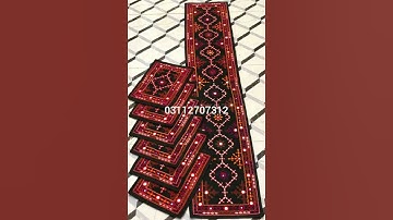 Traditional Multi# Embroidered 7pc Cotton Dining Table #Set1 Long Runner6 Mats# Delivery Free price