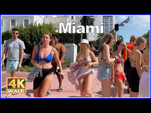 【4K】WALK along Collins Avenue MIAMI BEACH Florida USA travel