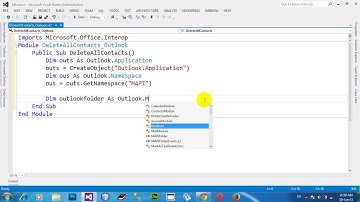 How to Deleting all Outlook Contacts using VB NET 2012