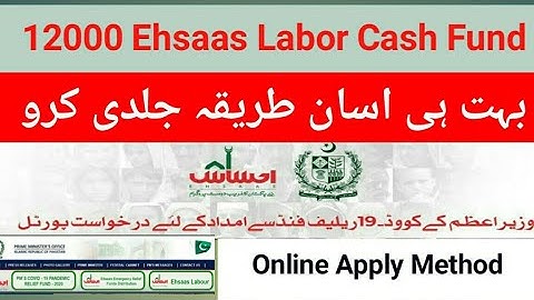 Ehsaas Labour Unemployment Program Apply|How to apply for Ehsaas labor program|Mazdoor program cash