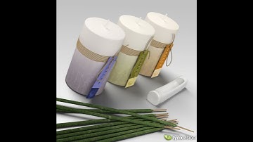 Candles, Incence and Burner 3D model from CGTrader.com