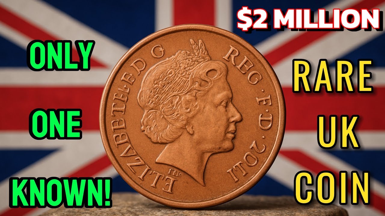 イギリス円形1ポンド銀貨（エディンバラの紋章）2011年【超希少】 Rare Queen Elizabeth II 2011 One Penny Coin Worth BIG Money