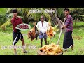 POUNDED COUNTRY CHICKEN VADA|Our village traditional food|Naattu kozhi vadai|Village cooking factory