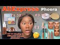 Full face AliExpress makeup products| £2 foundation| dark skin woman 👩🏾|phoera| Lovemaa