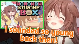 Korone Very Excited By Her Own Voice and References in WOWOWOW KORONE BOX [Hololive]