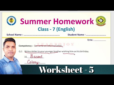 science summer vacation homework for class 7