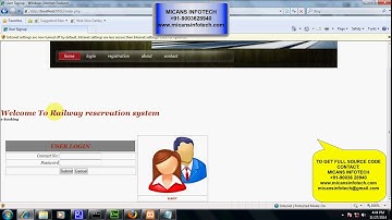 Railway Reservation System PHP MYSQL Project