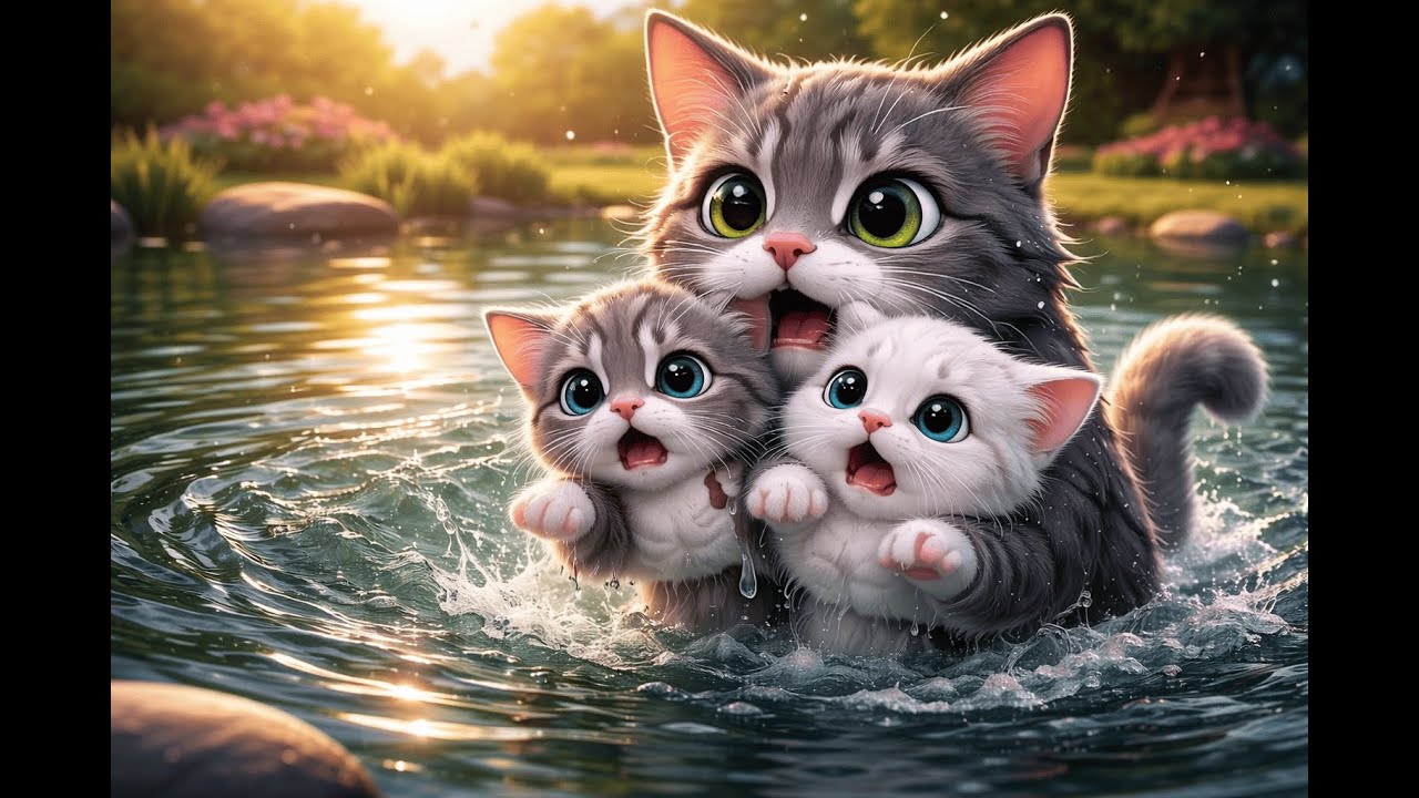 Her Kittens Fell Into the Pond… What This Mama Cat Did Will Melt Your Heart 💔🐾