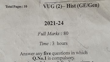 VBU HISTORY GE/GENERIC QUESTION PAPER PREVIOUS YEARS/SEM 2 HISTORY GE/ GEN