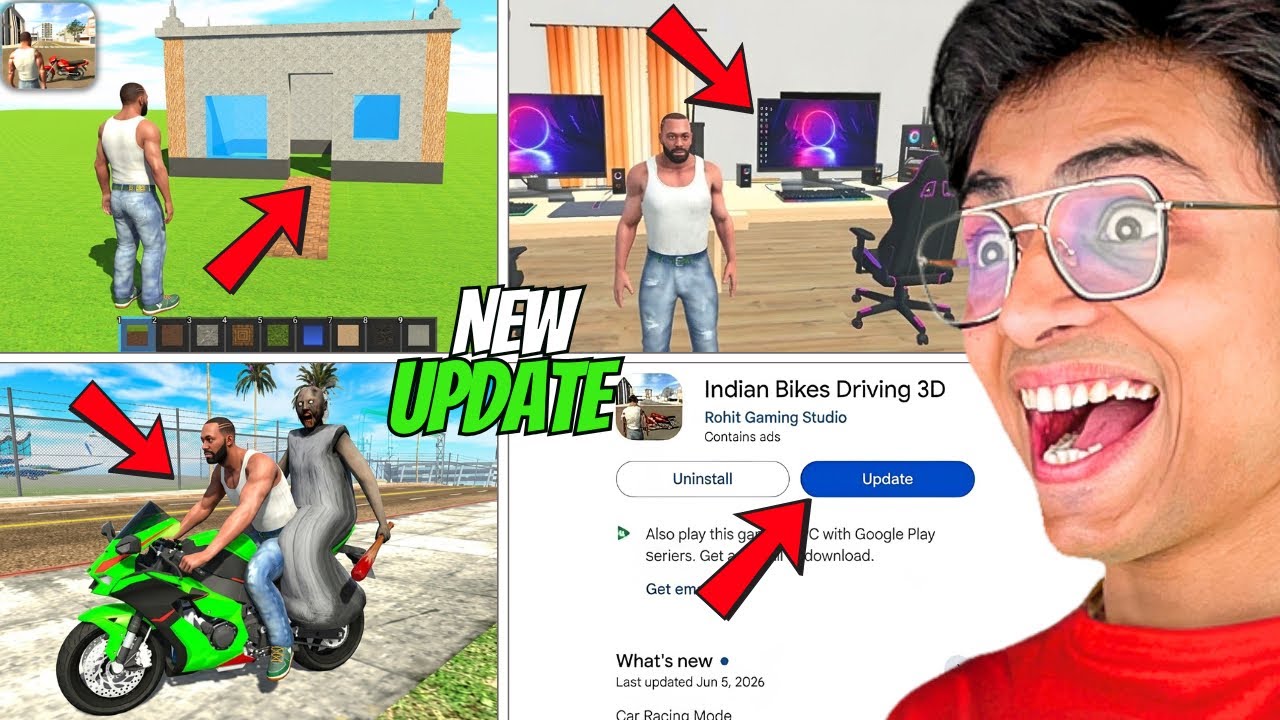 New Crazy Update in INDIAN BIKE DRIVING 3D😱 MINECRAFT WORLD
