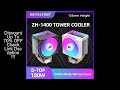METALFISH ZH1400 CPU Cooler 4 HeatPipes 4PIN PWM Silent ARGB Fan For Intel 1700 1200 115X 1366 2011