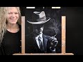 MYSTERY MAN-Learn How to Draw and Paint with Acrylics-Easy Beginner Acrylic Painting Tutorial