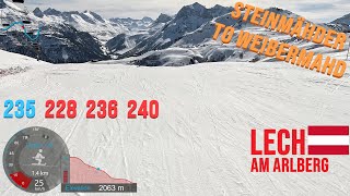 4K Ski Arlberg, Skiing Lech - Steinmähder To Weibermahd 228 235 236 240, Austria, Gopro Hero11